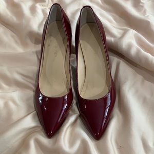 Red pat and leather ivanka trump heels